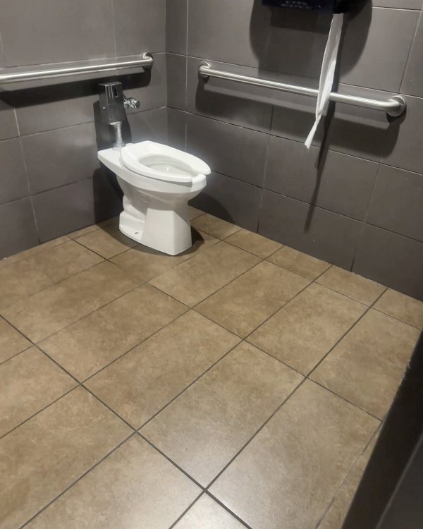 Clean accessible restroom stall
